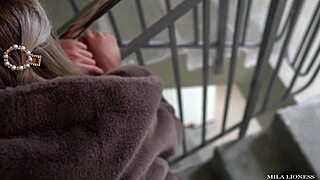 unplanned hallway sex almost caught outdoors