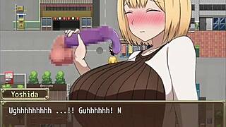 Farah gets trapped on roof, cute blonde in hentai with big tits and ass sucking fetish