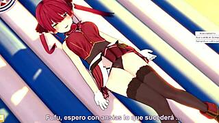 Houshou Marine Fucking on Sex Beach in 3D Cartoon