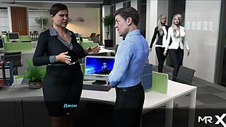 In The Fashion Business Game, Boss Lifts Secretary's Dress Teasingly