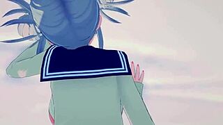 himiko toga and mirko have intense sex in my hero academia hentai