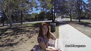 I’m Dicking This Cute Redhead Teen at the Tennis Court in Public POV. Can’t Resist Her Outdoor Charm!