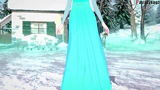 elsa explores a frozen fantasy world with friends