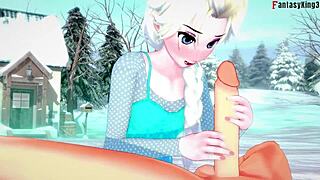 elsa explores a frozen fantasy world with friends