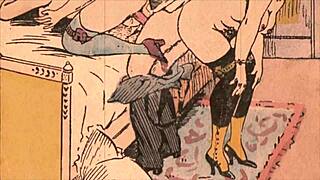 Detailed Vintage Erotic Cartoon Drawings