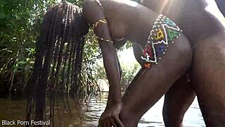 Skinny Zulu hottie fucked while bathing 😍