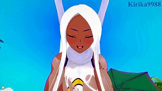 himiko toga and mirko have intense sex in my hero academia hentai