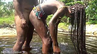 Skinny Zulu hottie fucked while bathing 😍