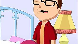 Steve intensely fucks Meg and Lois in the cartoon