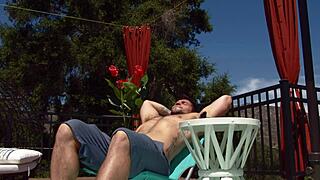 Tall redhead gets caught licking neighbor's cock 😏