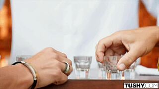 Sia Lumi And Megan's Intense Anal Orgy At Bachelor Party With Cum Swapping.