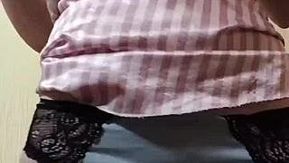 Elza Kom's beautiful pussy in panties stirs deep fetish desires. Gay panty sniffing brings intense pleasure.