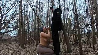 Topless Thick Girl Sucks Cock In The Park 😍