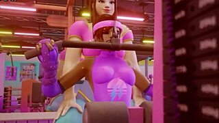 anime lesbians engage in intense training session together