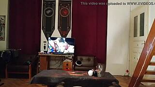 I deepthroated my gay slave's throat while watching porn