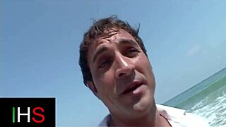 horny guy dives into that swollen pussy at the seaside