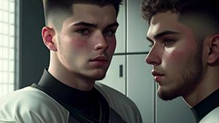 Football Players Suck And Jerk After Game