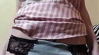 Elza Kom's beautiful pussy in panties stirs deep fetish desires. Gay panty sniffing brings intense pleasure.