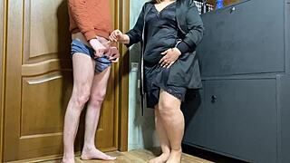 I cum on my stepmother in law's dirty nightgown while fingering her homemade pussy