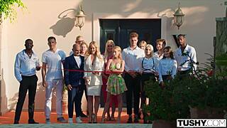 Sia Lumi And Megan's Intense Anal Orgy At Bachelor Party With Cum Swapping.