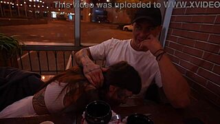 Sucked a guy's monster cock in the cafe. Then he roughly fucked me at home to orgasm