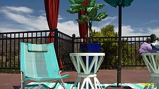 Tall redhead gets caught licking neighbor's cock 😏