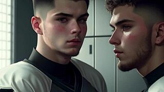 Football Players Suck And Jerk After Game