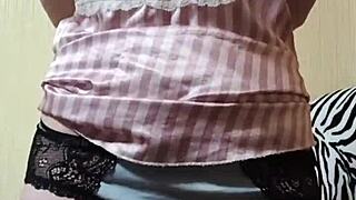 Elza Kom's beautiful pussy in panties stirs deep fetish desires. Gay panty sniffing brings intense pleasure.