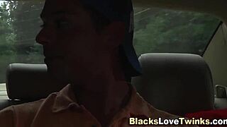 Gay Black Guy Jizzing in Wild Interracial Threesome Action