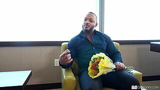 black cock stretches adrian's ass wide open in the shower while bathing and stretching