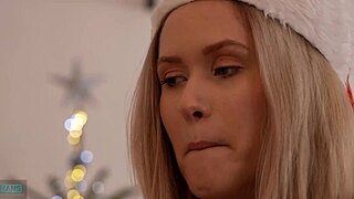 Supersexy Miss Santa Fucks Old Guy in Lingerie for His Best Gift Ever