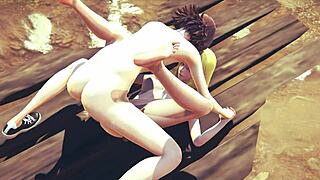 fary tail and one pice hentai - lucy and nami lesbian bisexual threesome sex - japanese asian manga anime film game porn