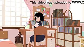 anime school girl in sailor uniform posing?