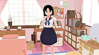 anime school girl in sailor uniform posing?