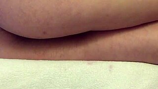 Teen with very hairy pussy pulses in close-up, climaxing hands-free.