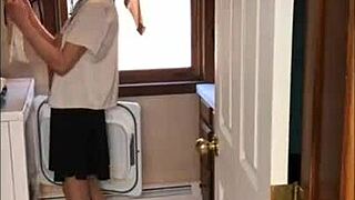 Hot Milf Submits to Neighbor Boy in Laundry!