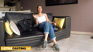 Latina model pounded during casting.