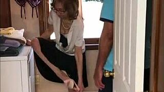 Hot Milf Submits to Neighbor Boy in Laundry!