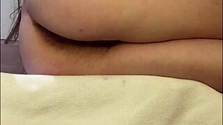 Teen with very hairy pussy pulses in close-up, climaxing hands-free.