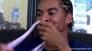 Ebony Wife Gets Banged By White Cock And Loves It