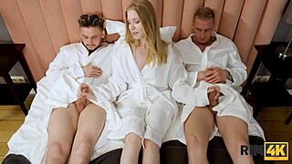 Rim4k showcases raw cheating in a wild mmf threesome.