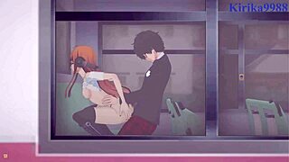 futaba sakura and ann takamaki and ren amamiya intense sex - persona 5 hentai