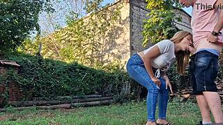 My neighbor sucks my dick on my land, big ass latina milf deepthroat