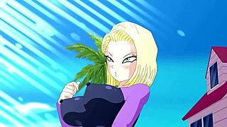 Android 18 says, 'Trunks, fuck my wet pussy deep in this Dragon Ball hentai'