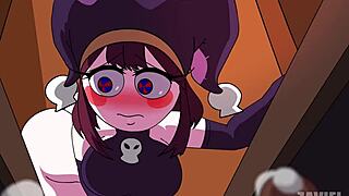 Amazing halloween cartoon where pomni gets a big cock treat from zaviel