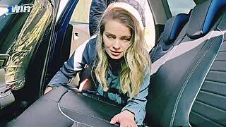 Trip Ends With Huge Cumshot on My Pussy in Public Car Scene