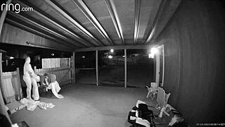 Amateurs bent over for wet pussy sucking and creampie in public