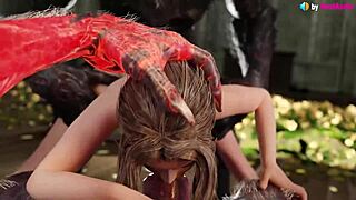 Aerith Pleasures Two Werewolves With Deepthroat And Anal In Final Fantasy 3D