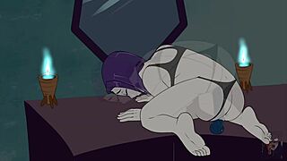 Kitten Breaks Starfire's Ass in Anal Scene with Raven Waiting