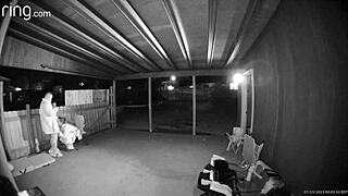 Amateurs bent over for wet pussy sucking and creampie in public